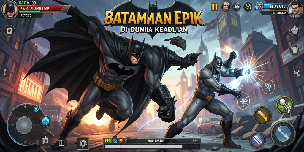 Screenshot gameplay pertarungan intens di BATMAN138 dengan visual menawan.