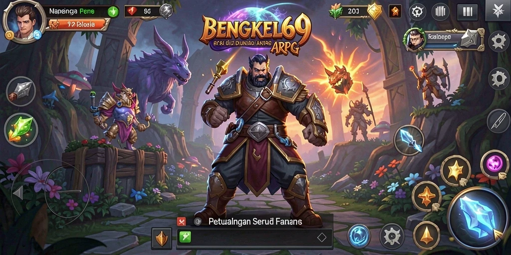 Tampilan gameplay BENGKEL69 dalam pertempuran ARPG yang menegangkan.