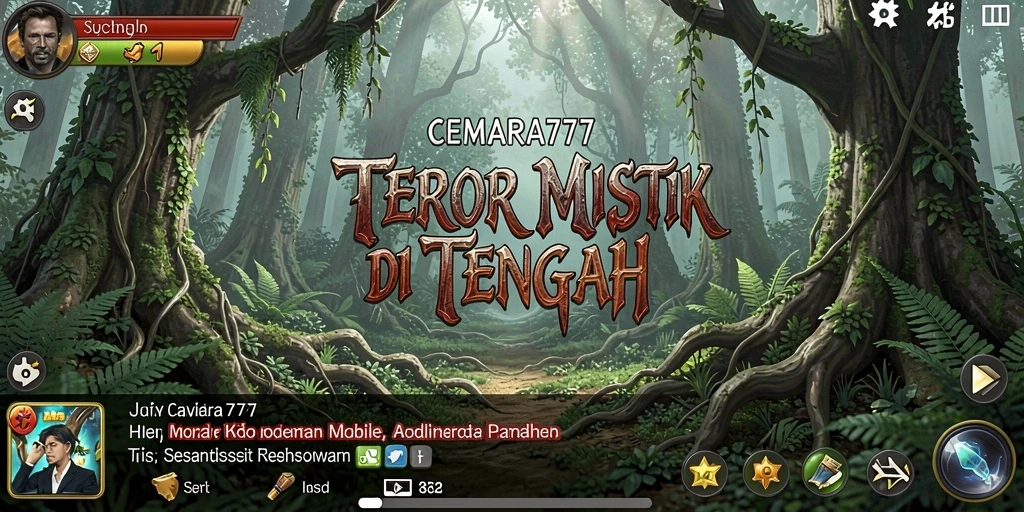 Screenshot CEMARA777 menampilkan momen menegangkan di tengah kegelapan hutan.