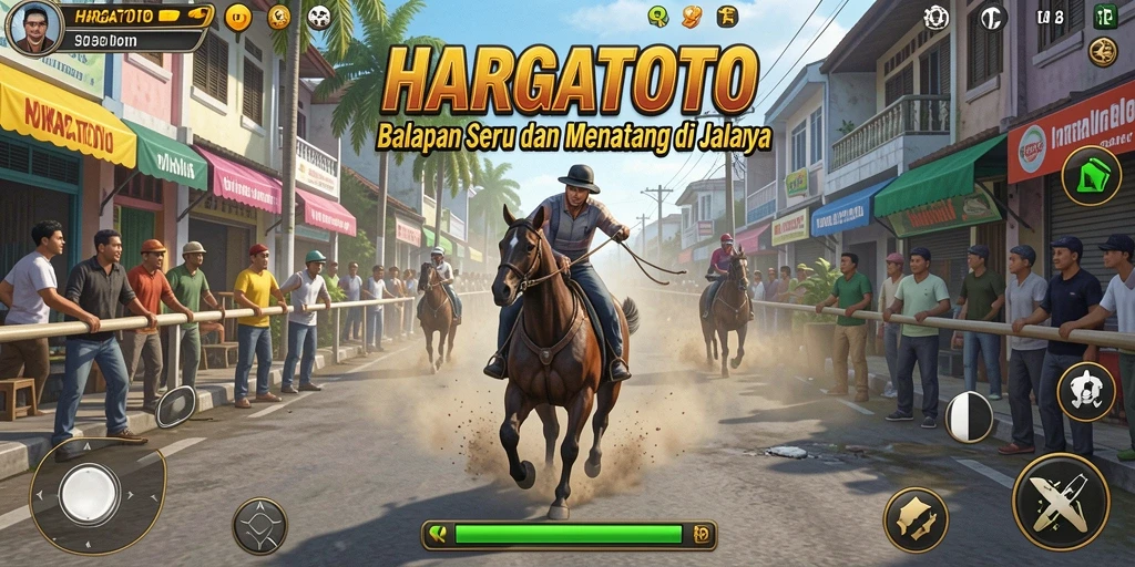 Gameplay seru HARGATOTO dengan kendaraan balap yang menakjubkan.
