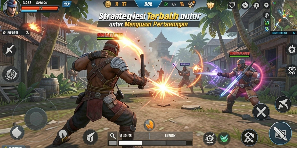 Tangkapan layar utama ID66 menunjukkan aksi seru dalam gameplay strategi.