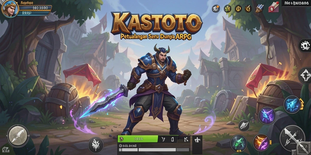 Tangkapan layar gameplay ARPG KASTOTO menampilkan aksi seru dalam pertempuran.