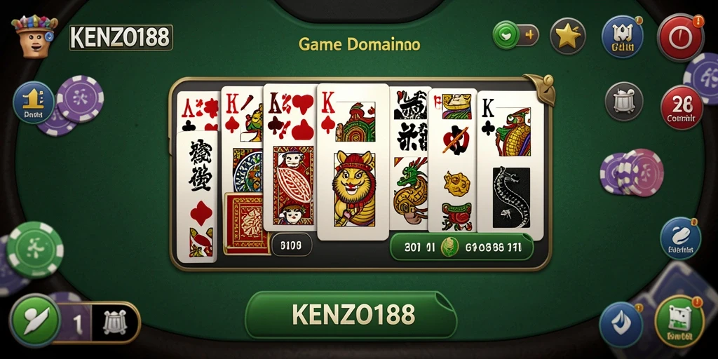 Gameplay seru Domino KENZO188 dengan grafis menarik.