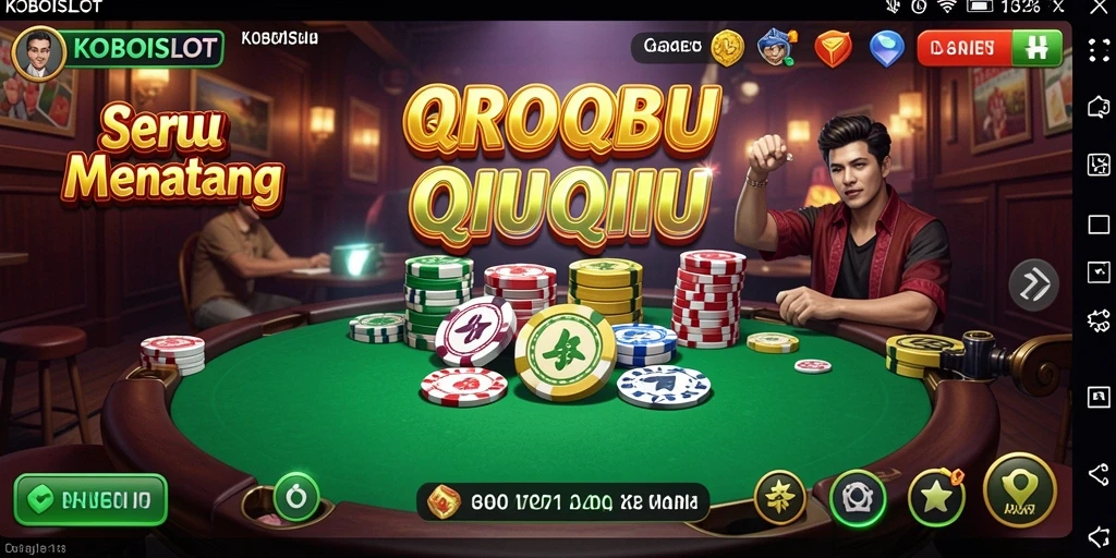 Tampilan seru gameplay QiuQiu di KOBOISLOT.