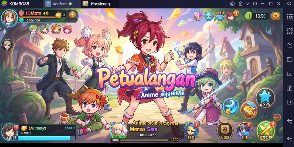 Screenshot gameplay KOMBO88 menampilkan scene pertarungan karakter anime yang seru.