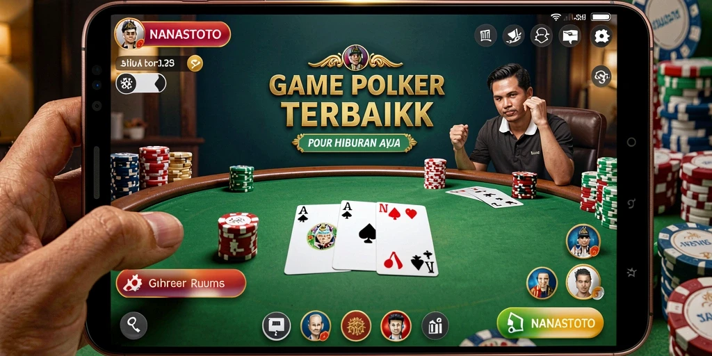 Tampilan screenshot NANASTOTO menampilkan gameplay seru Poker yang mendebarkan.