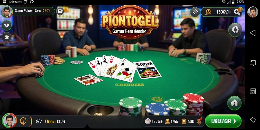 Tampilan gameplay Poker PIONTOGEL yang seru dan interaktif.