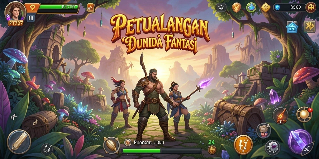 Screenshot menunjukkan petualangan seru dengan karakter utama di lingkungan yang menarik.