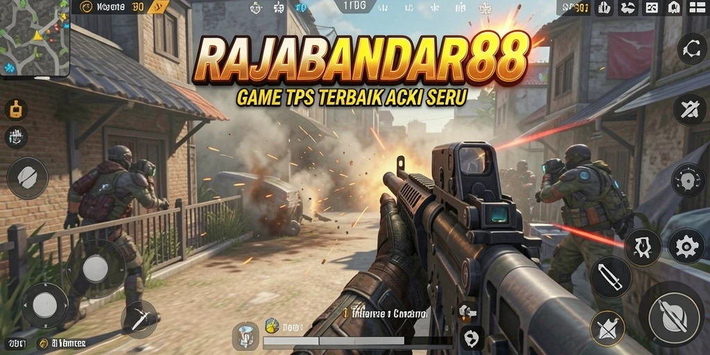 Tampilan gameplay RAJABANDAR88 yang mendebarkan dalam aksi TPS.