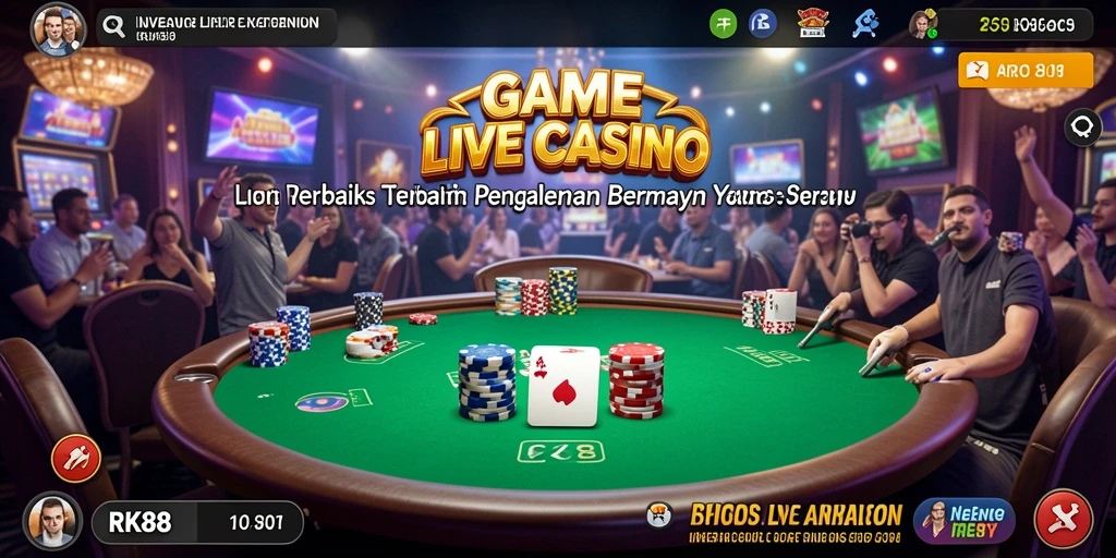 Tampilan gameplay Live Casino yang menarik dan interaktif di RK88.