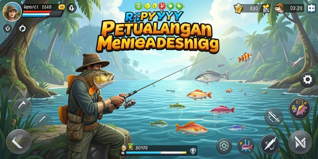 Tampilan gameplay RPYYY yang menakjubkan saat memancing.