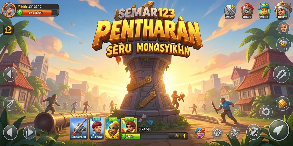 Tampilan gameplay <strong>SEMAR123</strong> yang mendebarkan dalam mode Tower Defense.