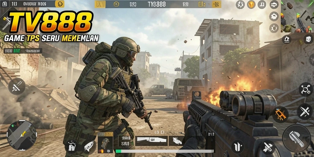 Screenshot menunjukkan aksi pertempuran seru dalam TV888 dengan grafis yang menawan.
